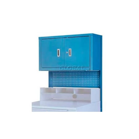 Global Industrial Shop Desk Cabinet Riser Kit, 12W x 12D x 44-1/2H, Blue 249623